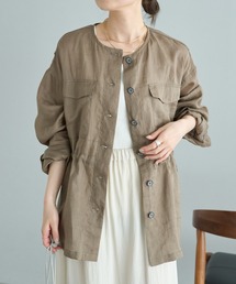 PUAL CE CIN（ピュアルセシン）の「ラミー ノーカラーサファリジャケット（ミリタリージャケット）」