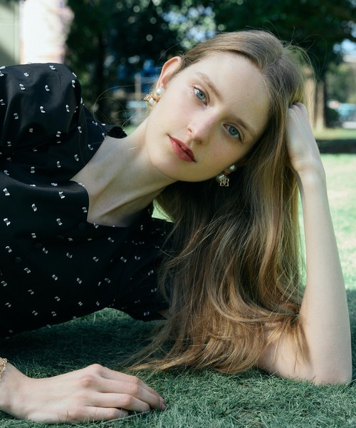 EIMY ISTOIRE(エイミーイストワール)の「CAMILLE DOT JACQUARD DRESS(ワンピース・レディース・ホワイト/ブラック・36/38)」の6枚目の写真