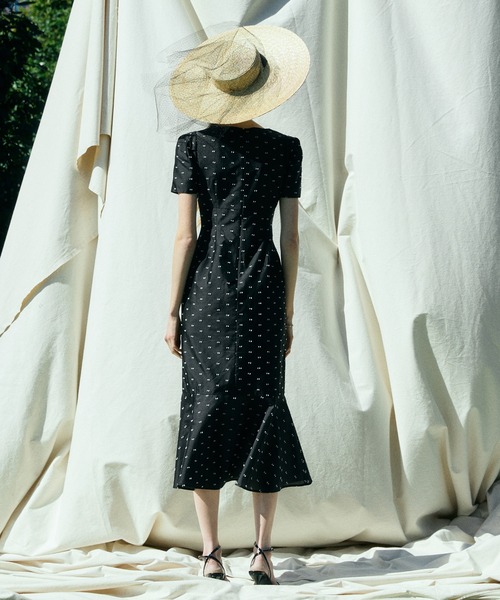EIMY ISTOIRE(エイミーイストワール)の「CAMILLE DOT JACQUARD DRESS(ワンピース・レディース・ホワイト/ブラック・36/38)」の5枚目の写真