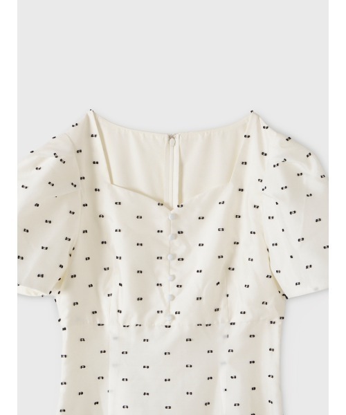 EIMY ISTOIRE(エイミーイストワール)の「CAMILLE DOT JACQUARD DRESS(ワンピース・レディース・ホワイト/ブラック・36/38)」の10枚目の写真