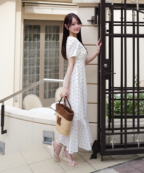 EIMY ISTOIRE(エイミーイストワール)の「CAMILLE DOT JACQUARD DRESS(ワンピース・レディース・ホワイト/ブラック・36/38)」の12枚目の写真