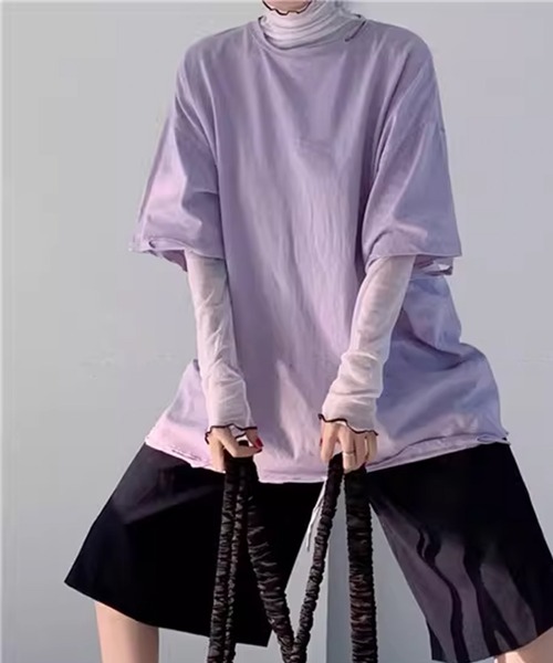 IRADOWL(アイラドール)の「メロウフリルバイカラーシアーカットソー(Tシャツ/カットソー・レディース・ホワイト/グリーン/オレンジ/イエロー/パープル/ブルー/ブラック・FREE)」の17枚目の写真