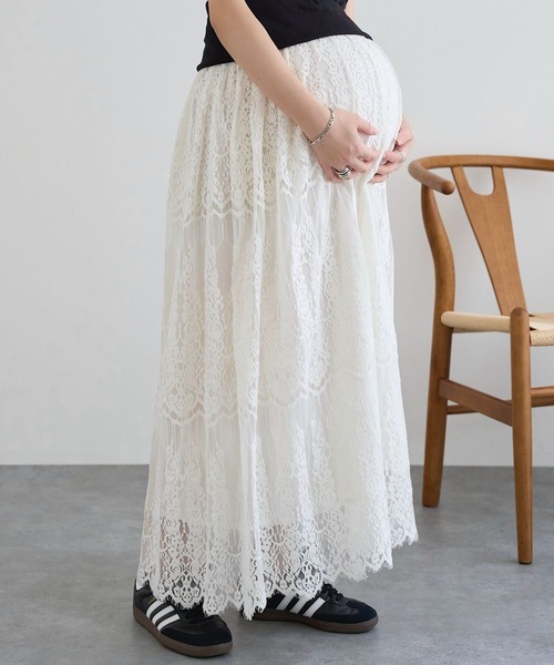 KOBE LETTUCE(コウベレタス)の「総レースフレアマキシスカート(スカート・レディース・アイボリー/ブラウン/ブラック・M)」の17枚目の写真