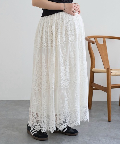 KOBE LETTUCE(コウベレタス)の「総レースフレアマキシスカート(スカート・レディース・アイボリー/ブラウン/ブラック・M)」の19枚目の写真