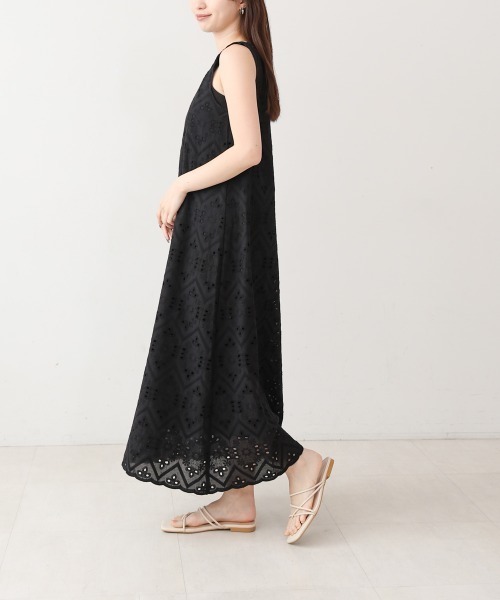 Bab(バブ)の「【S・Mサイズ展開】コットン刺繍ワンピース(ワンピース・レディース・ブラック/モカ/アイボリー・MEDIUM)」の15枚目の写真
