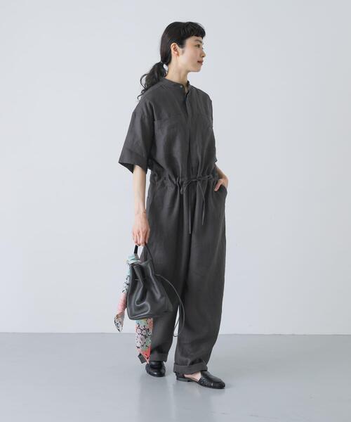 リネンハーフスリーブオールインワン（その他パンツ）｜かぐれ（カグレ