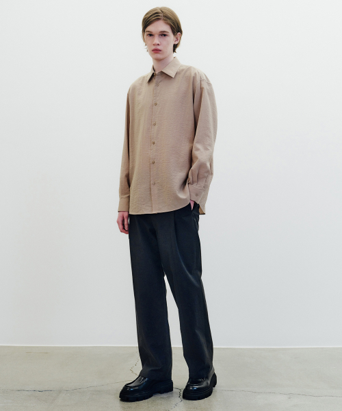 MINDBRIDGE（マインドブリッジ）の「[COUTURE]オーバーサイズシャツ - 2カラー MYWS3170（シャツ/ブラウス・メンズ・ブラック/ベージュ・105/100/95）」の3枚目の写真