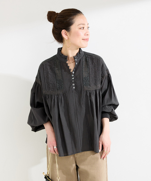 Fanaka(ファナカ)の「【WEB限定】FANAKA / ヨーロピアンヴィンテージライクレースブラウス(シャツ/ブラウス・レディース・ブラック/ホワイト・FREE)」の6枚目の写真