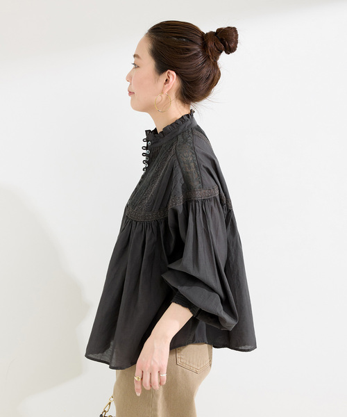 Fanaka(ファナカ)の「【WEB限定】FANAKA / ヨーロピアンヴィンテージライクレースブラウス(シャツ/ブラウス・レディース・ブラック/ホワイト・FREE)」の7枚目の写真