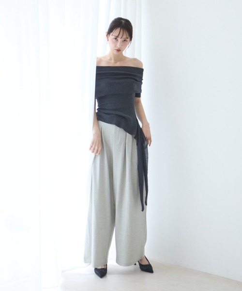krahe(クレーエ)の「ディープタックワイドパンツ(スラックス・レディース・ベージュ/ブラック/ホワイト/ダークグレー・FREE)」の18枚目の写真