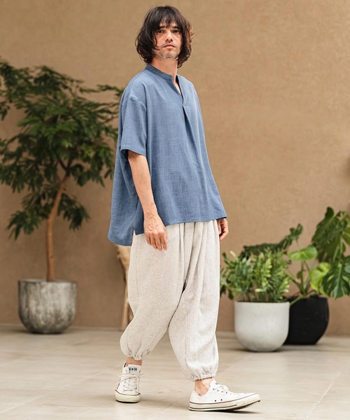 CAMBIO(カンビオ)の「mhs2630- Band Skipper Collar Short Sleeve Pullover バンドスキッパーカラー半袖シャツ(S69926cmb)(シャツ/ブラウス・メンズ・ネイビー/チャコール/ブラック/グレー・L/M/S)」の10枚目の写真