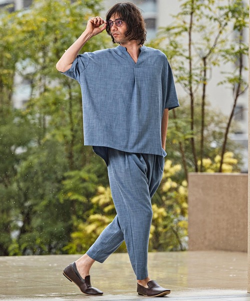 CAMBIO(カンビオ)の「mhs2630- Band Skipper Collar Short Sleeve Pullover バンドスキッパーカラー半袖シャツ(S69926cmb)(シャツ/ブラウス・メンズ・ネイビー/チャコール/ブラック/グレー・L/M/S)」の12枚目の写真