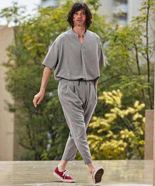 CAMBIO(カンビオ)の「mhs2630- Band Skipper Collar Short Sleeve Pullover バンドスキッパーカラー半袖シャツ(S69926cmb)(シャツ/ブラウス・メンズ・ネイビー/チャコール/ブラック/グレー・L/M/S)」の15枚目の写真
