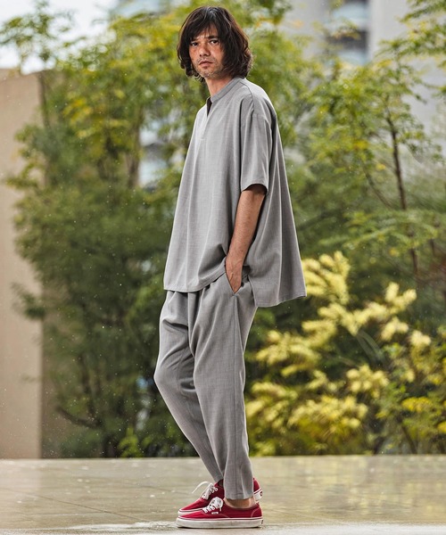 CAMBIO(カンビオ)の「mhs2630- Band Skipper Collar Short Sleeve Pullover バンドスキッパーカラー半袖シャツ(S69926cmb)(シャツ/ブラウス・メンズ・ネイビー/チャコール/ブラック/グレー・L/M/S)」の16枚目の写真