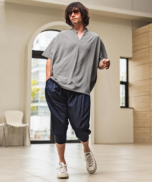 CAMBIO(カンビオ)の「mhs2630- Band Skipper Collar Short Sleeve Pullover バンドスキッパーカラー半袖シャツ(S69926cmb)(シャツ/ブラウス・メンズ・ネイビー/チャコール/ブラック/グレー・L/M/S)」の17枚目の写真