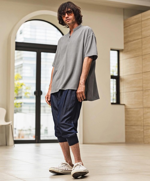 CAMBIO(カンビオ)の「mhs2630- Band Skipper Collar Short Sleeve Pullover バンドスキッパーカラー半袖シャツ(S69926cmb)(シャツ/ブラウス・メンズ・ネイビー/チャコール/ブラック/グレー・L/M/S)」の18枚目の写真