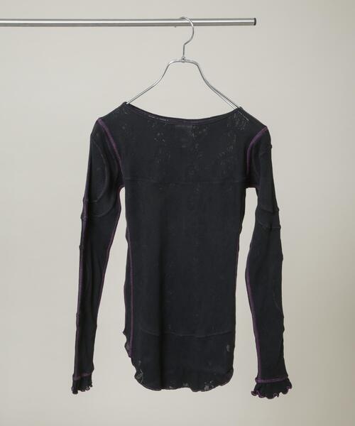 RhodolirioN(ロドリリオン)の「RhodolirioN/Color Stitching Long Sleeve T(Tシャツ/カットソー・レディース・オフホワイト/ブラック・0)」の1枚目の写真