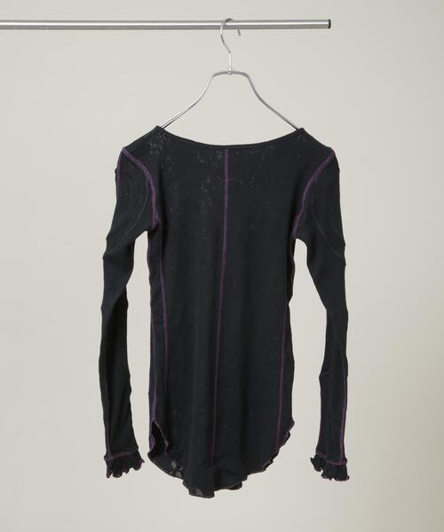 RhodolirioN(ロドリリオン)の「RhodolirioN/Color Stitching Long Sleeve T(Tシャツ/カットソー・レディース・オフホワイト/ブラック・0)」の3枚目の写真