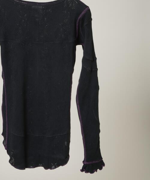 RhodolirioN(ロドリリオン)の「RhodolirioN/Color Stitching Long Sleeve T(Tシャツ/カットソー・レディース・オフホワイト/ブラック・0)」の4枚目の写真