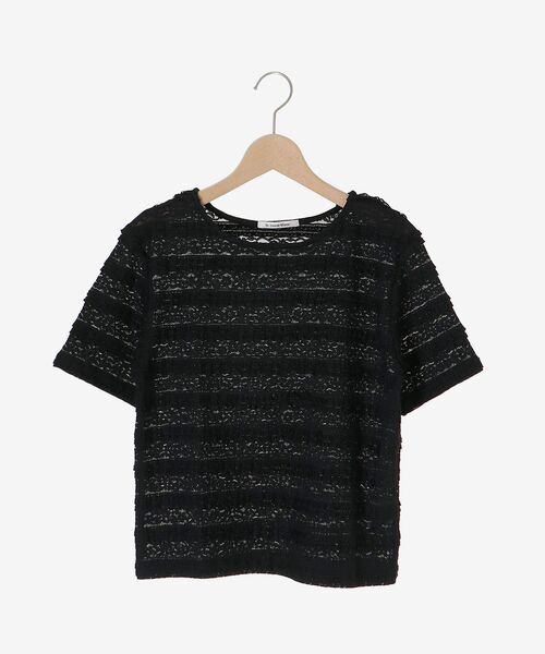 le.coeur blanc（ルクールブラン）の「レーシーフリルカットソー（Tシャツ/カットソー・レディース・オフホワイト/ブラック・38）」の3枚目の写真