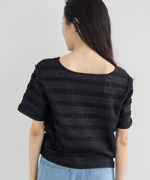 le.coeur blanc（ルクールブラン）の「レーシーフリルカットソー（Tシャツ/カットソー・レディース・オフホワイト/ブラック・38）」の6枚目の写真