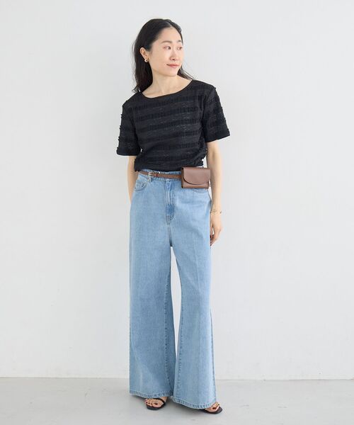 le.coeur blanc（ルクールブラン）の「レーシーフリルカットソー（Tシャツ/カットソー・レディース・オフホワイト/ブラック・38）」の8枚目の写真