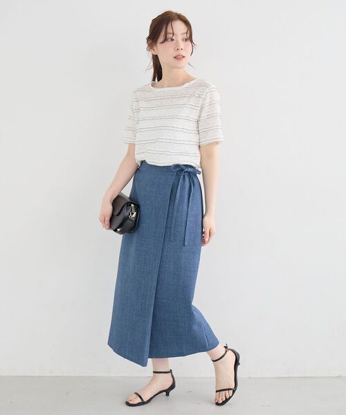le.coeur blanc（ルクールブラン）の「レーシーフリルカットソー（Tシャツ/カットソー・レディース・オフホワイト/ブラック・38）」の18枚目の写真