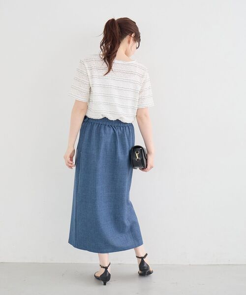 le.coeur blanc（ルクールブラン）の「レーシーフリルカットソー（Tシャツ/カットソー・レディース・オフホワイト/ブラック・38）」の19枚目の写真