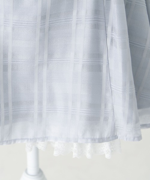 DearMyLove（ディアマイラブ）の「シアーチェックフレアレースアップスカート（スカート・レディース・ブラック/ブルーグレー・MEDIUM/3L/LARGE）」の9枚目の写真