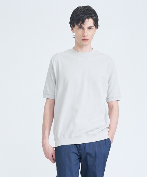 ABAHOUSE GRAY(アバハウスグレイ)の「【SMART CLOSET/WEB限定】シルキータッチ モックネック 半袖Tシャツ(Tシャツ/カットソー・メンズ・グレイッシュブルー/ブラック/グレイッシュベージュ/ホワイト・46/48)」の3枚目の写真