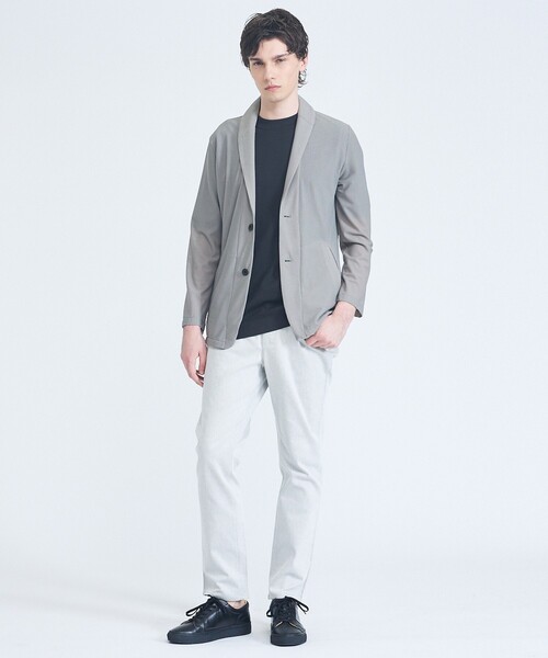 ABAHOUSE GRAY(アバハウスグレイ)の「【SMART CLOSET/WEB限定】シルキータッチ モックネック 半袖Tシャツ(Tシャツ/カットソー・メンズ・グレイッシュブルー/ブラック/グレイッシュベージュ/ホワイト・46/48)」の15枚目の写真