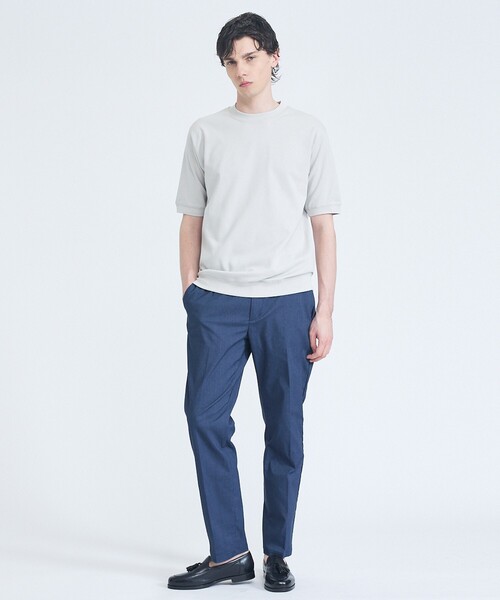 ABAHOUSE GRAY(アバハウスグレイ)の「【SMART CLOSET/WEB限定】シルキータッチ モックネック 半袖Tシャツ(Tシャツ/カットソー・メンズ・グレイッシュブルー/ブラック/グレイッシュベージュ/ホワイト・46/48)」の8枚目の写真