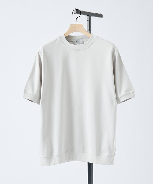 ABAHOUSE GRAY(アバハウスグレイ)の「【SMART CLOSET/WEB限定】シルキータッチ モックネック 半袖Tシャツ(Tシャツ/カットソー・メンズ・グレイッシュブルー/ブラック/グレイッシュベージュ/ホワイト・46/48)」の6枚目の写真