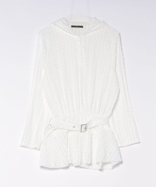 Ritzy(リッツィー)の「フード付きケーブルニットペプラムトップス(その他トップス・レディース・ホワイト・S/M/L/XL)」の3枚目の写真