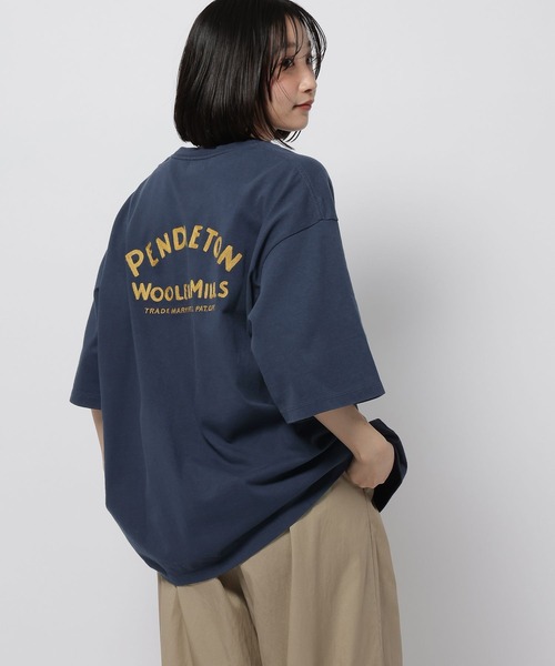 PENDLETON(ペンドルトン)の「【PENDLETON(ペンドルトン)】別注刺繍Tシャツ(Tシャツ/カットソー・レディース・ホワイト/ネイビー・LARGE/MEDIUM)」の13枚目の写真
