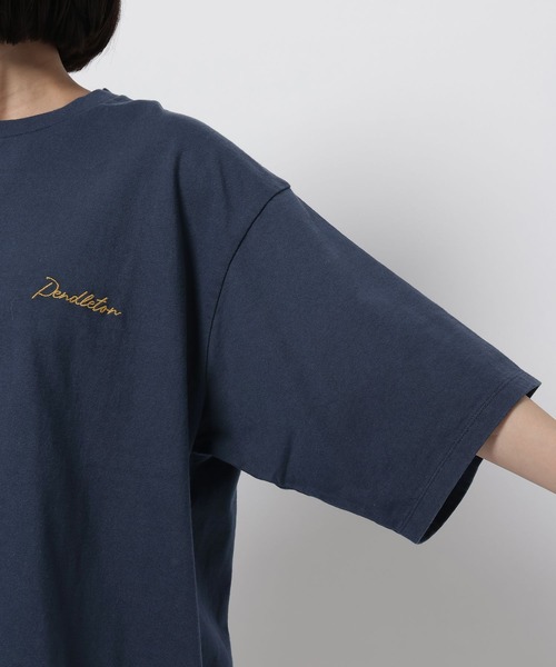 PENDLETON(ペンドルトン)の「【PENDLETON(ペンドルトン)】別注刺繍Tシャツ(Tシャツ/カットソー・レディース・ホワイト/ネイビー・LARGE/MEDIUM)」の8枚目の写真