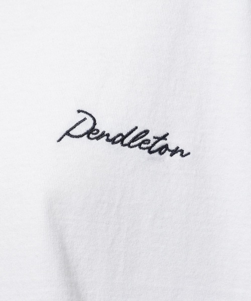 PENDLETON(ペンドルトン)の「【PENDLETON(ペンドルトン)】別注刺繍Tシャツ(Tシャツ/カットソー・レディース・ホワイト/ネイビー・LARGE/MEDIUM)」の4枚目の写真
