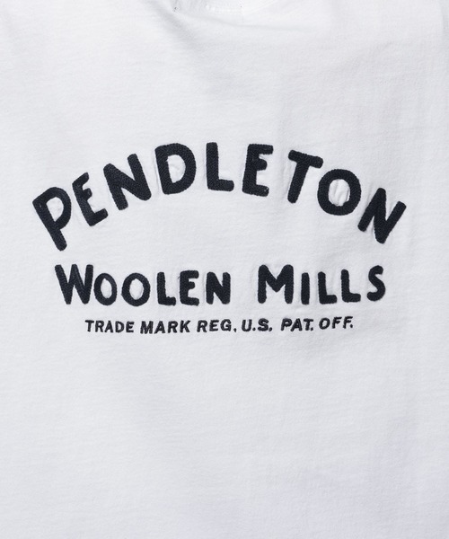 PENDLETON(ペンドルトン)の「【PENDLETON(ペンドルトン)】別注刺繍Tシャツ(Tシャツ/カットソー・レディース・ホワイト/ネイビー・LARGE/MEDIUM)」の3枚目の写真