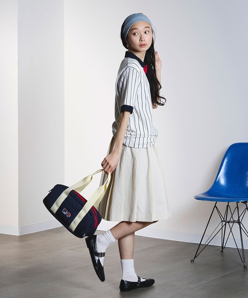 FILA(フィラ)の「(FILAⅹROSEBUD)KNITTED POLO SHIRT(ポロシャツ・レディース・ホワイト/ネイビー・ONE SIZE)」の8枚目の写真