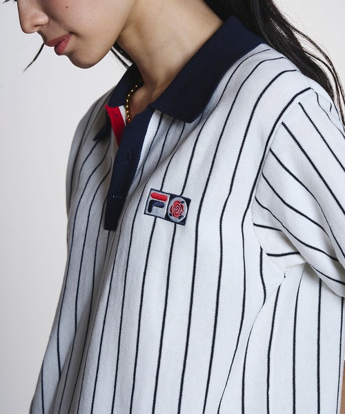 FILA(フィラ)の「(FILAⅹROSEBUD)KNITTED POLO SHIRT(ポロシャツ・レディース・ホワイト/ネイビー・ONE SIZE)」の10枚目の写真