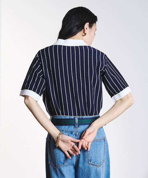 FILA(フィラ)の「(FILAⅹROSEBUD)KNITTED POLO SHIRT(ポロシャツ・レディース・ホワイト/ネイビー・ONE SIZE)」の13枚目の写真