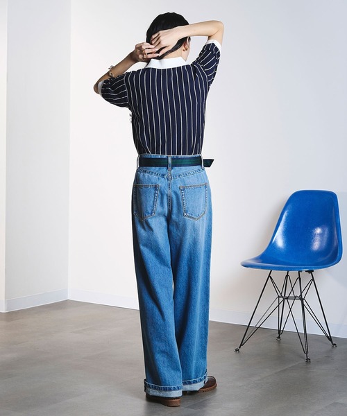 FILA(フィラ)の「(FILAⅹROSEBUD)KNITTED POLO SHIRT(ポロシャツ・レディース・ホワイト/ネイビー・ONE SIZE)」の16枚目の写真