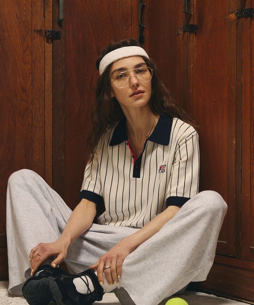 FILA(フィラ)の「(FILAⅹROSEBUD)KNITTED POLO SHIRT(ポロシャツ・レディース・ホワイト/ネイビー・ONE SIZE)」の19枚目の写真
