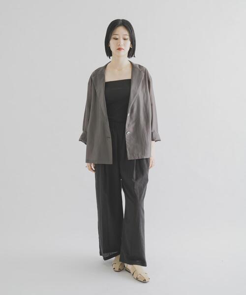 THE GOODLAND MARKET(ザグッドランドマーケット)の「『別注』MIDIUMISOLID×THE GOODLAND MARKET sheer shirt jacket(その他アウター・レディース・オレンジ/チャコールグレー/ライトブルー・FREE)」の16枚目の写真