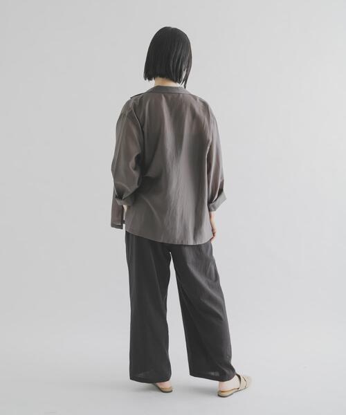 THE GOODLAND MARKET(ザグッドランドマーケット)の「『別注』MIDIUMISOLID×THE GOODLAND MARKET sheer shirt jacket(その他アウター・レディース・オレンジ/チャコールグレー/ライトブルー・FREE)」の17枚目の写真