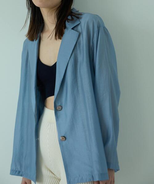 THE GOODLAND MARKET(ザグッドランドマーケット)の「『別注』MIDIUMISOLID×THE GOODLAND MARKET sheer shirt jacket(その他アウター・レディース・オレンジ/チャコールグレー/ライトブルー・FREE)」の20枚目の写真