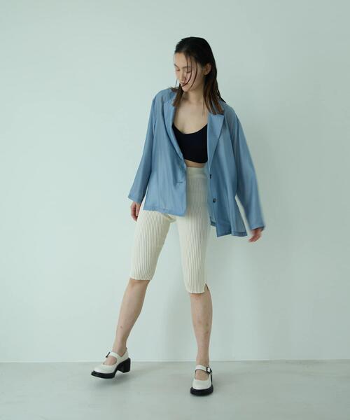 THE GOODLAND MARKET(ザグッドランドマーケット)の「『別注』MIDIUMISOLID×THE GOODLAND MARKET sheer shirt jacket(その他アウター・レディース・オレンジ/チャコールグレー/ライトブルー・FREE)」の16枚目の写真