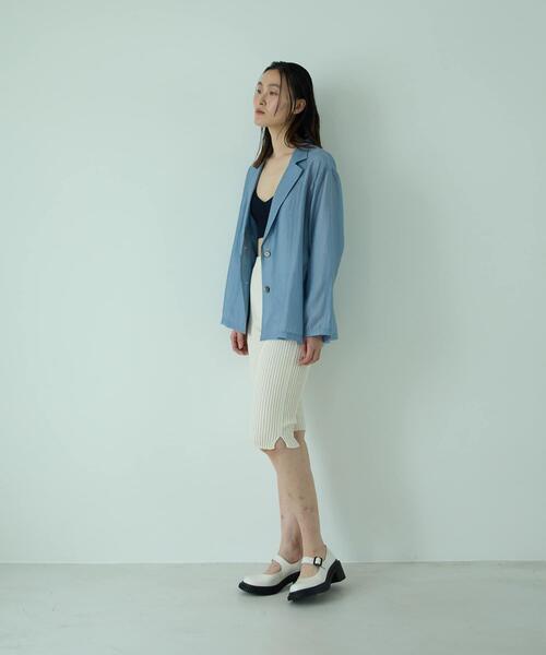 THE GOODLAND MARKET(ザグッドランドマーケット)の「『別注』MIDIUMISOLID×THE GOODLAND MARKET sheer shirt jacket(その他アウター・レディース・オレンジ/チャコールグレー/ライトブルー・FREE)」の17枚目の写真