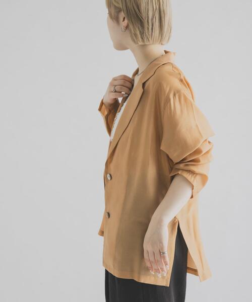 THE GOODLAND MARKET(ザグッドランドマーケット)の「『別注』MIDIUMISOLID×THE GOODLAND MARKET sheer shirt jacket(その他アウター・レディース・オレンジ/チャコールグレー/ライトブルー・FREE)」の22枚目の写真