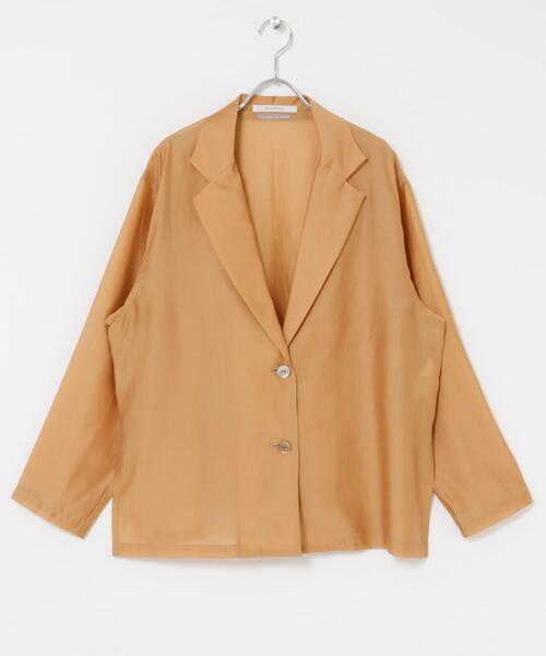 THE GOODLAND MARKET(ザグッドランドマーケット)の「『別注』MIDIUMISOLID×THE GOODLAND MARKET sheer shirt jacket(その他アウター・レディース・オレンジ/チャコールグレー/ライトブルー・FREE)」の4枚目の写真